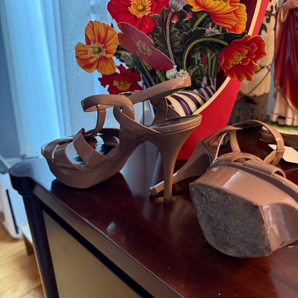 YSL Tan Patent Leather Tribute 75 Shoes - Picture 3 of 5